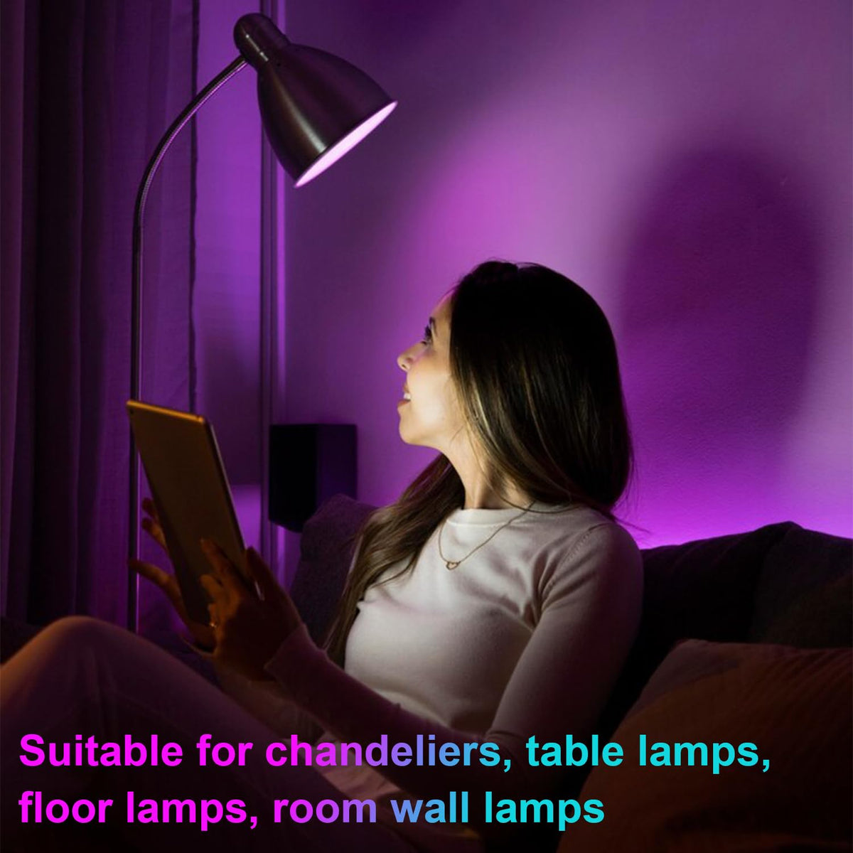 LGMCF E14 Rechargeable Light Bulb, 8W, 3 Colors, Timer, Dimmable, 2 Pack