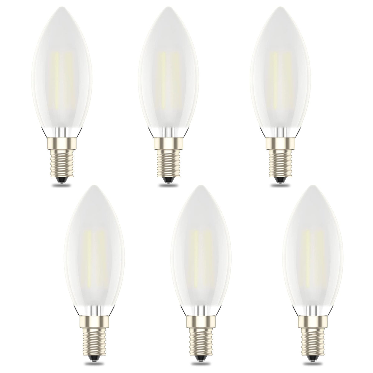 E14 Dimmable Led Candle Bulb,Small Edison Screw,4w, Warm White 2700K，2 Pack