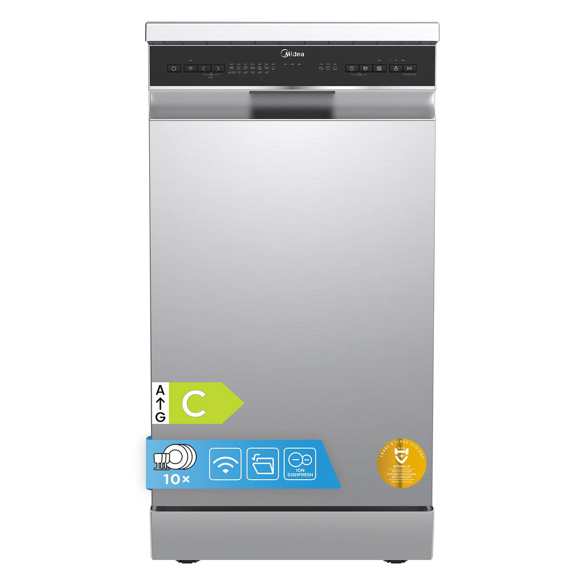 Midea 60cm Freestanding Dishwasher, 14 Settings, Stainless Steel
