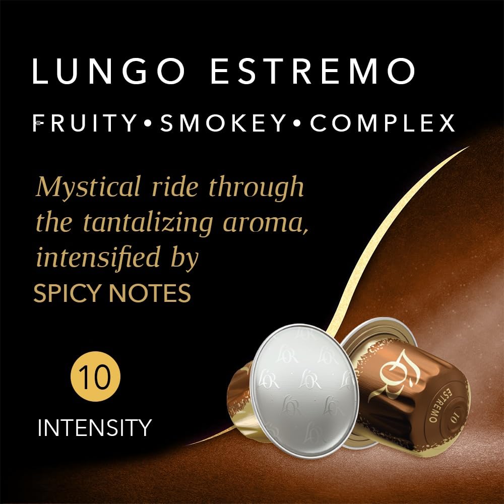 L'OR Espresso Intense Coffee Pods Variety Bundle (Pack of 12, Total 120 Capsules) Nespresso®* Compatible