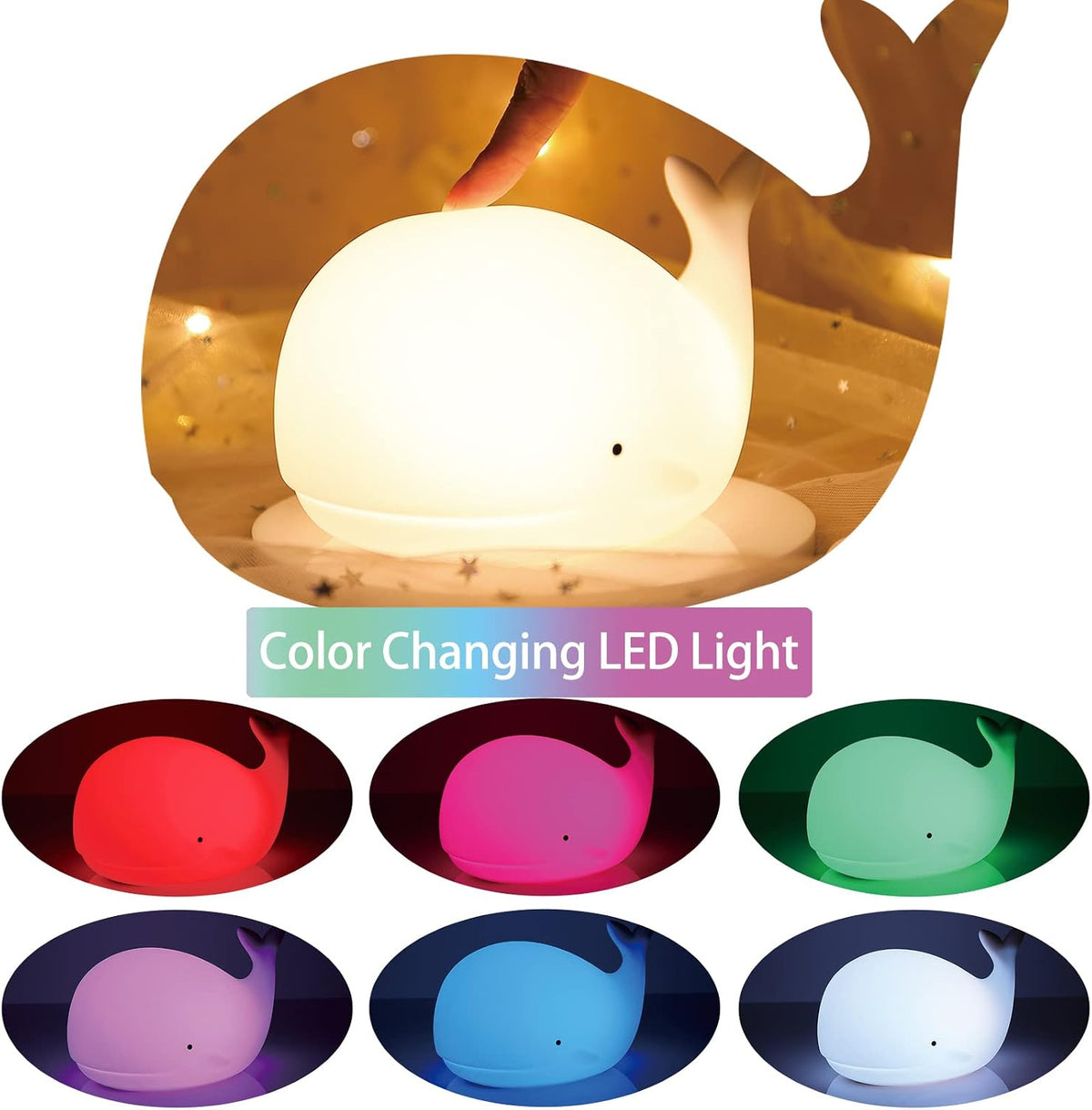 ZKLiLi Cat Night Light for Kids,Cute Night Lamp for Nursery,Squishy Silicone Touch Lights Portable, Gift for Birthday and Christmas for Kids Baby Children (Battery Cat)