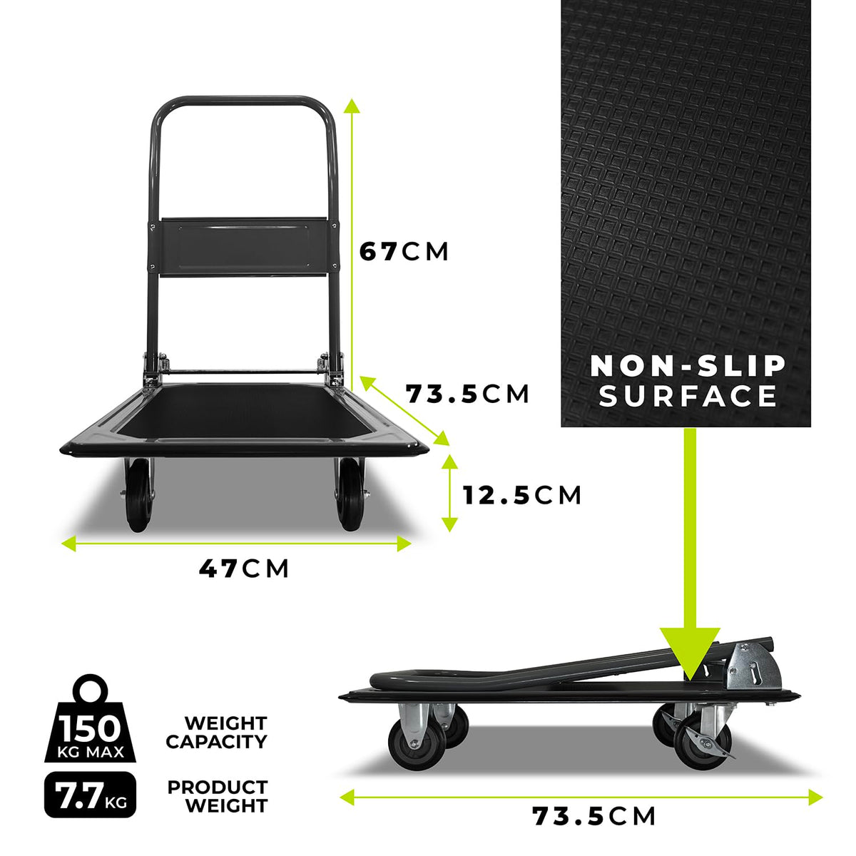WMR Heavy Duty Folding Aluminium Hand Truck Trolley | Multi-Purpose Sack Barrow Cart | Lightweight & Durable Aluminium Trolley for Luggage, Groceries, Office, Warehouse | 80KG Load Capacity