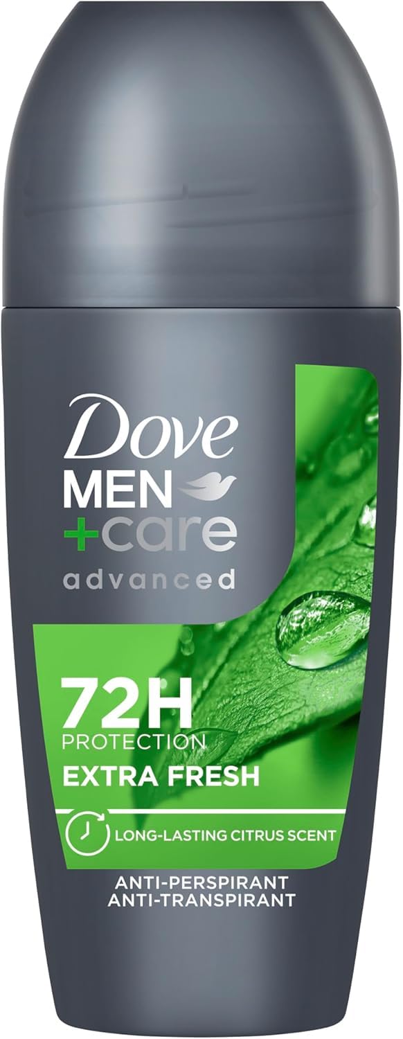 Dove Advanced Extra Fresh Antiperspirant Deodorant Roll On deodorant for men with Triple Action Technology for 72h sweat & odour protection 50 ml (Pack of 2)