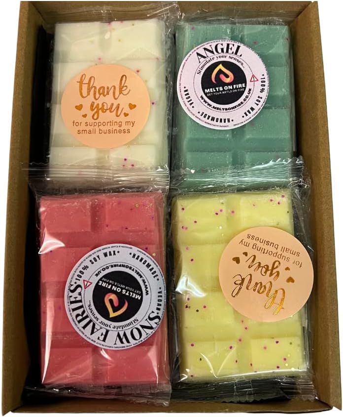 Wax Melts 4 Bars | Build Your Own Box (Choose 4 Scents) Wax Melts Handmade Highly Scented Soy Snap Bars Designer Fragrance Vegan & Cruelty Free