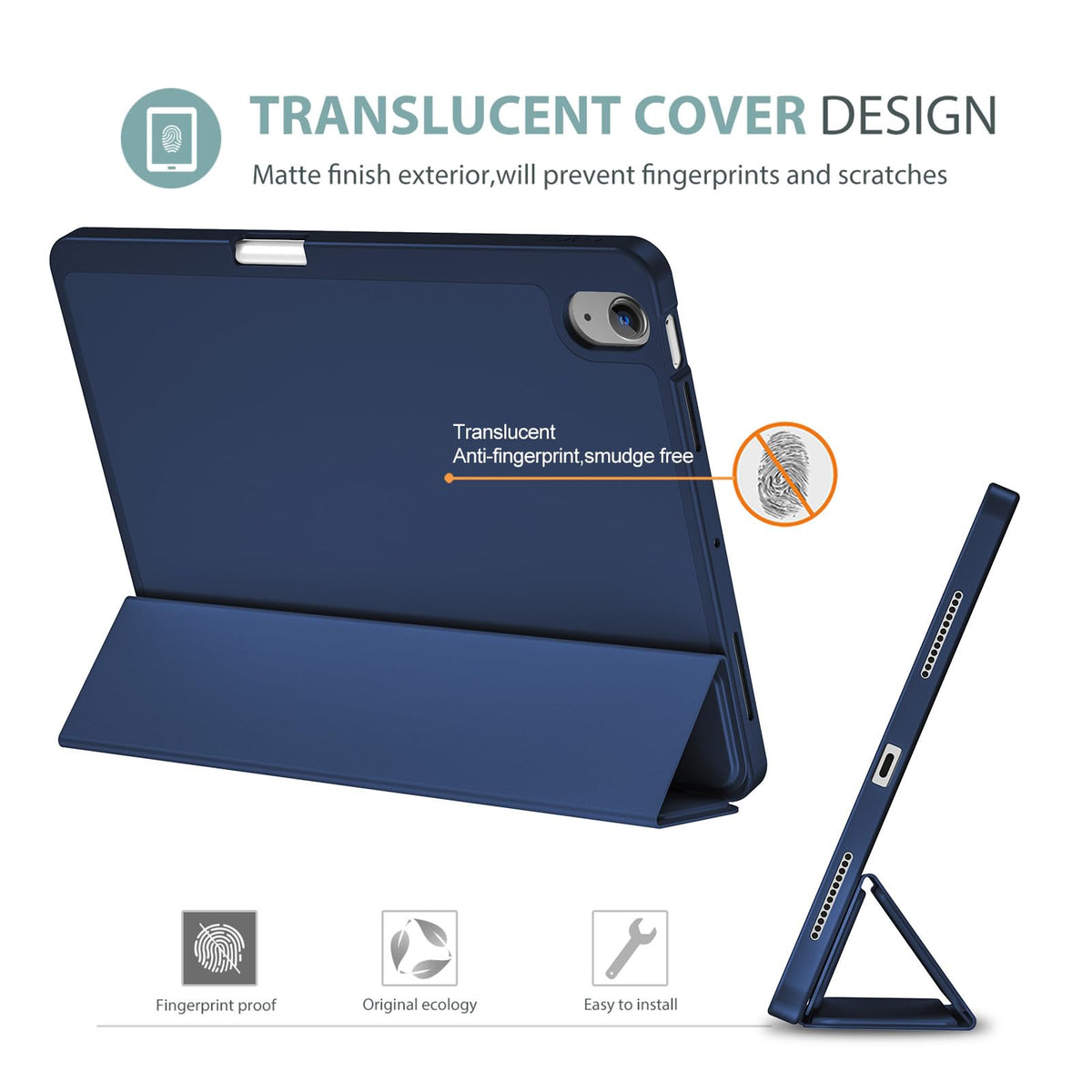 ProCase for iPad Air 11-inch Case M4/M3/M2, Air 5th/4th Gen 10.9,Navy