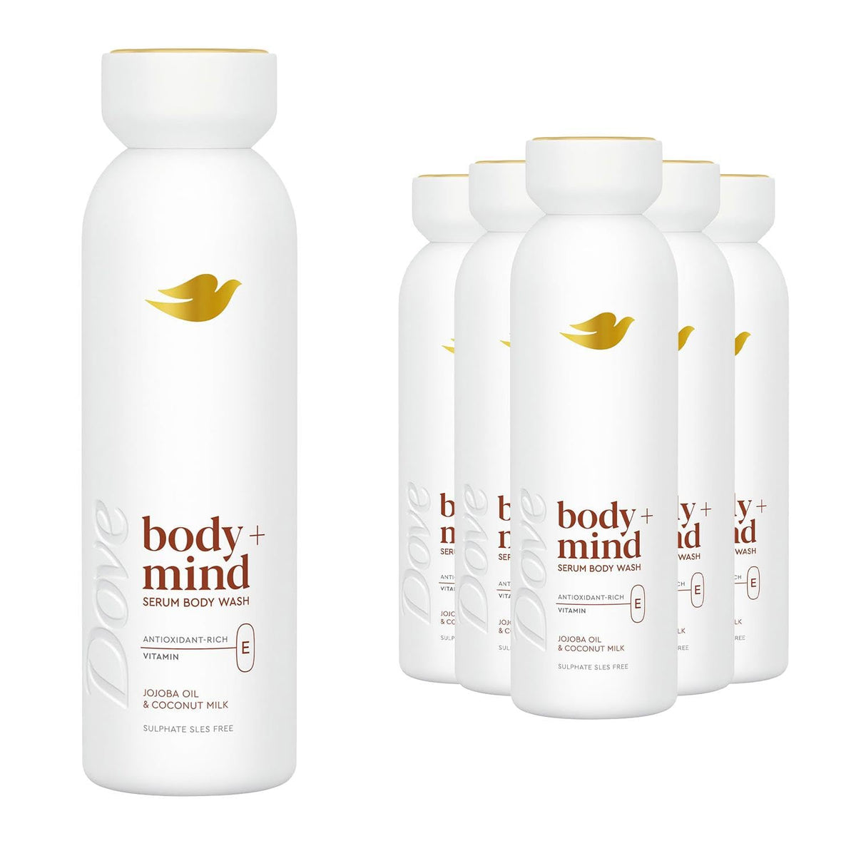 Dove Body + Mind Jojoba Oil & Coconut Milk Serum Body Wash body cleanser with antioxidant-rich vitamin E for glowing skin 350 ml