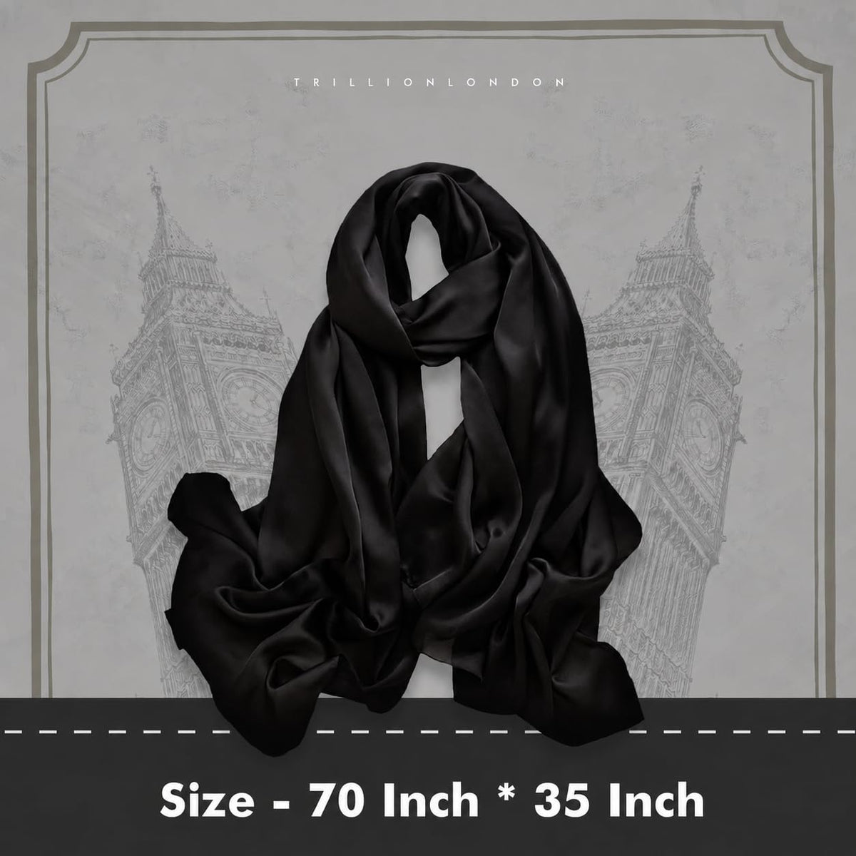 Trillion London® Silk Shawl Birthday Gifts for Women - Designer Silk Scarf