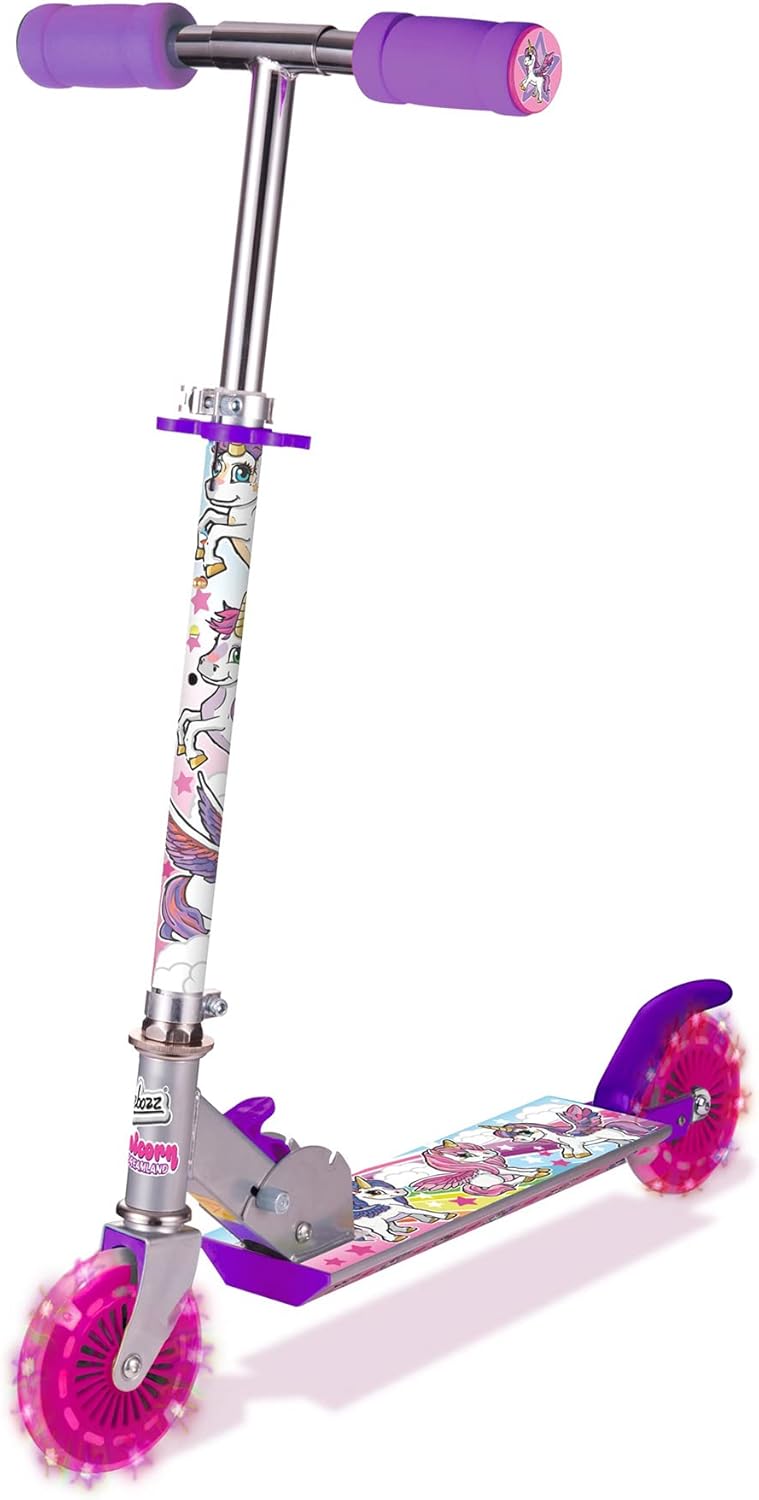 Ozbozz Unicorn Dreamland Scooter with Light-Up Wheels — Foldable | Ages 4-11