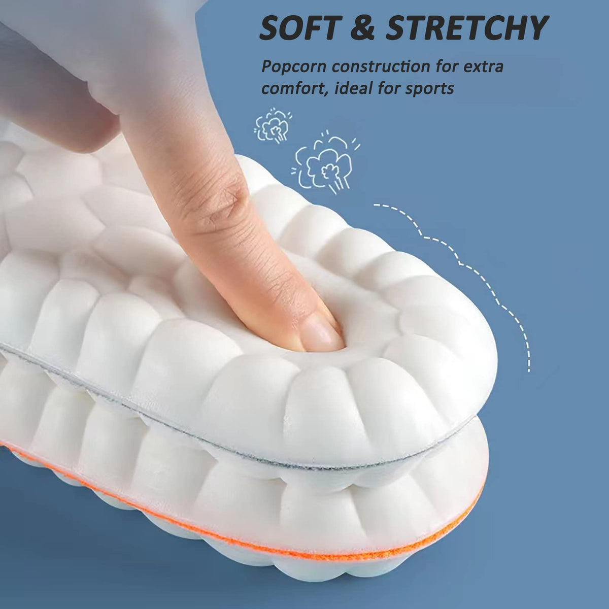 Memory Foam Insoles with Arch Support for Women Men,Comfort Massage Insoles Replacement Shoe Inserts for Trainers Sneakers Sports Shoes Work Boots,Breathable,Shock Absorption (Sky Blue, 5/5.5UK)