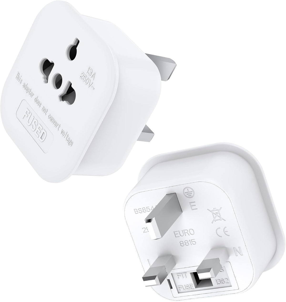 2Pack European to UK Plug Adaptor, US to UK Travel Plug Adapter