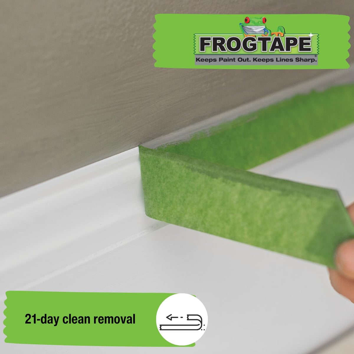Frog Tape Green Multi Surface Painters Masking Tape, Indoor Painting and Decorating For Sharp Lines and No Paint Bleed 24mm x 55m