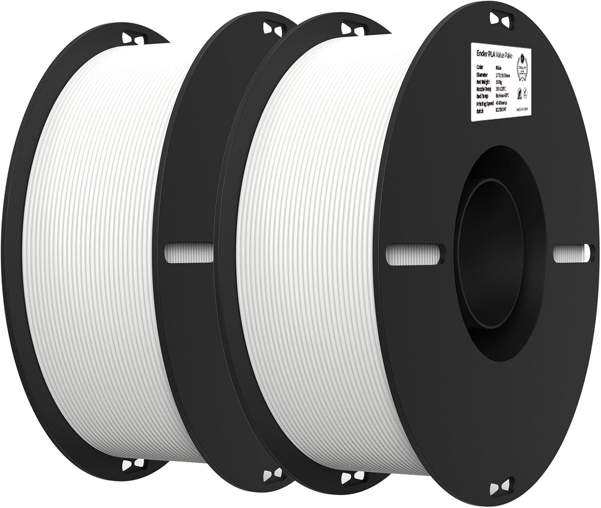 Creality Ender PLA 3D Printer Filament 1.75mm, 4 Packs 1KG Spool(2.2lbs), Dimensional Accuracy +/-0.03mm, No Clogging & Bubbles, Fits for Most FDM 3D Printers (White*4KG)