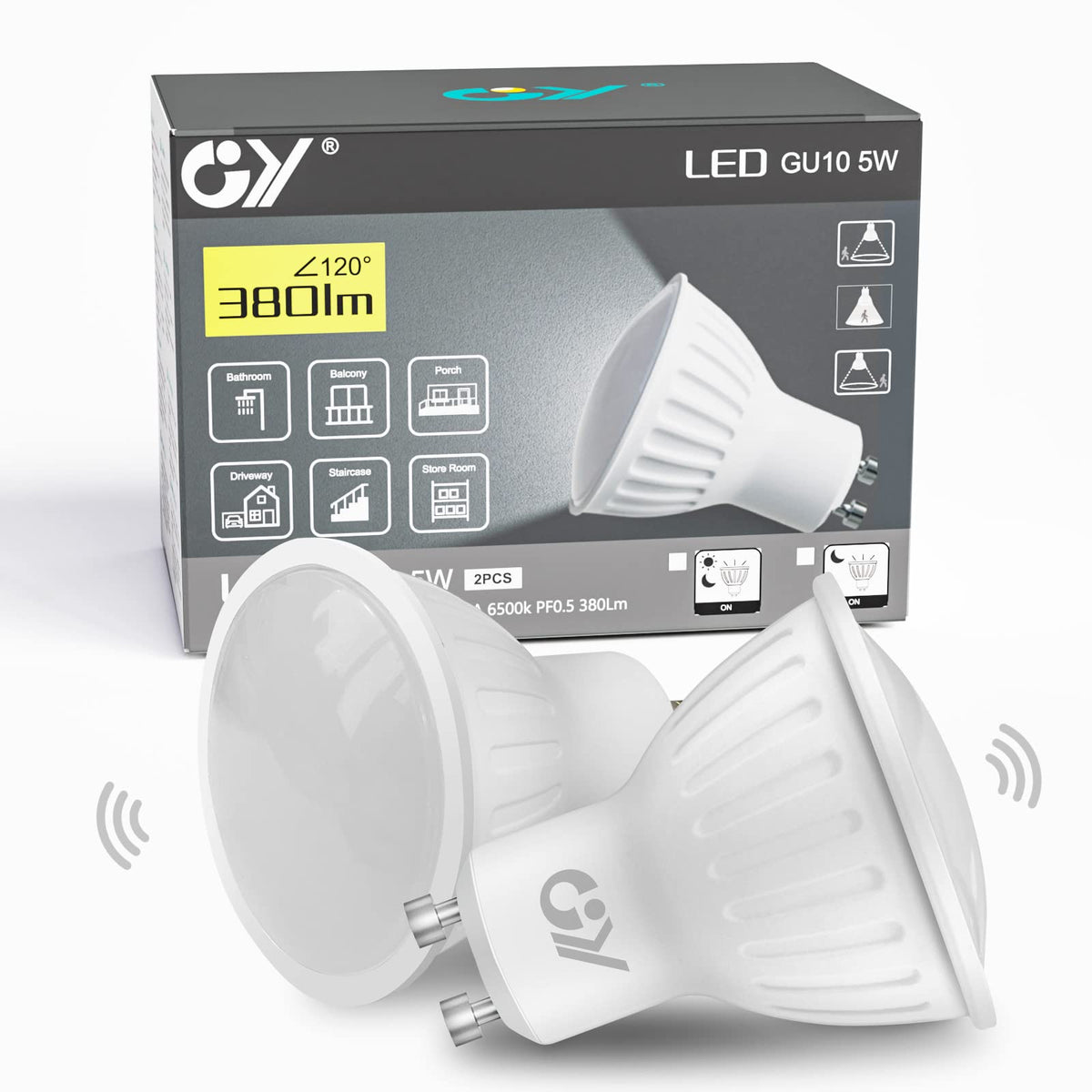 GY GU10 LED Bulbs Warm White 2700K,8W 800lm Energy Saving Light Bulbs,Equivalent to 80W 120° Wide Beam for Ceiling Non-dimmable,Pack of 12