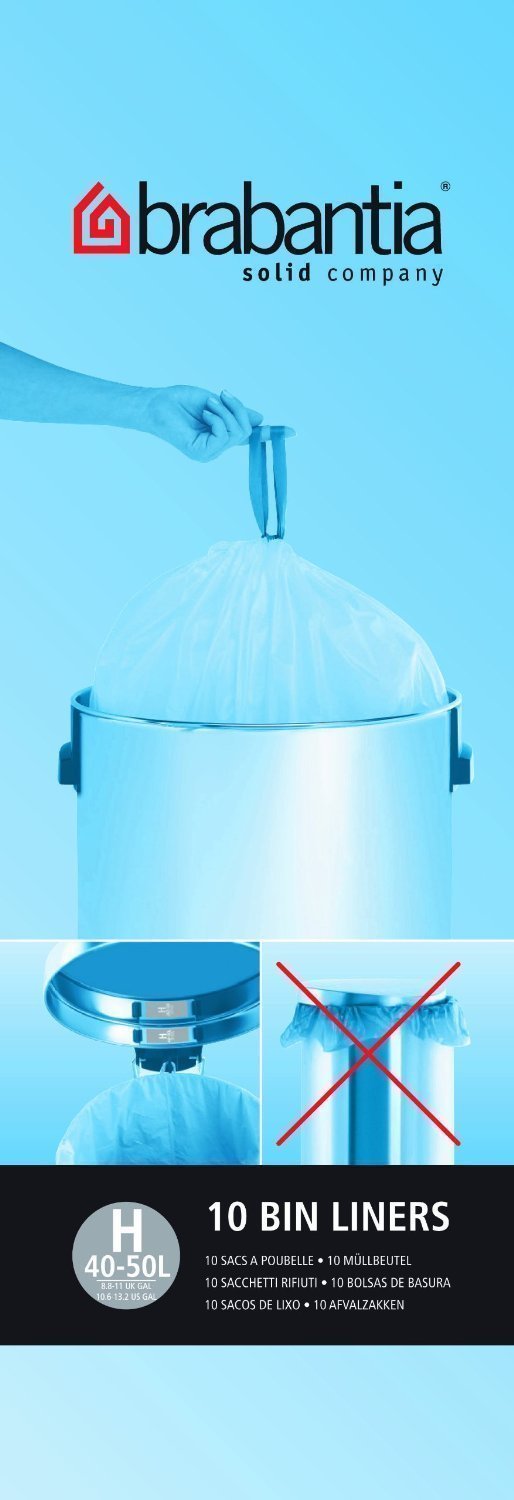 Brabantia Heavy Duty Perfect Fit Bin Liners (5 Packs of 20) 10-12 Litre