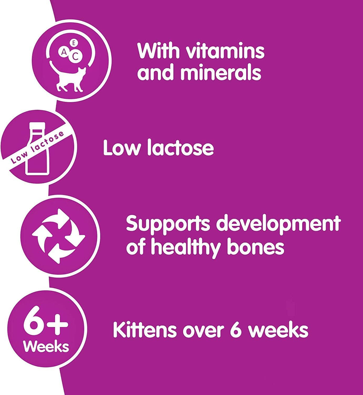 Whiskas Cat Milk 15 x 200 ml bottles, Complementary Cat Food for Kittens over aged 6 weeks