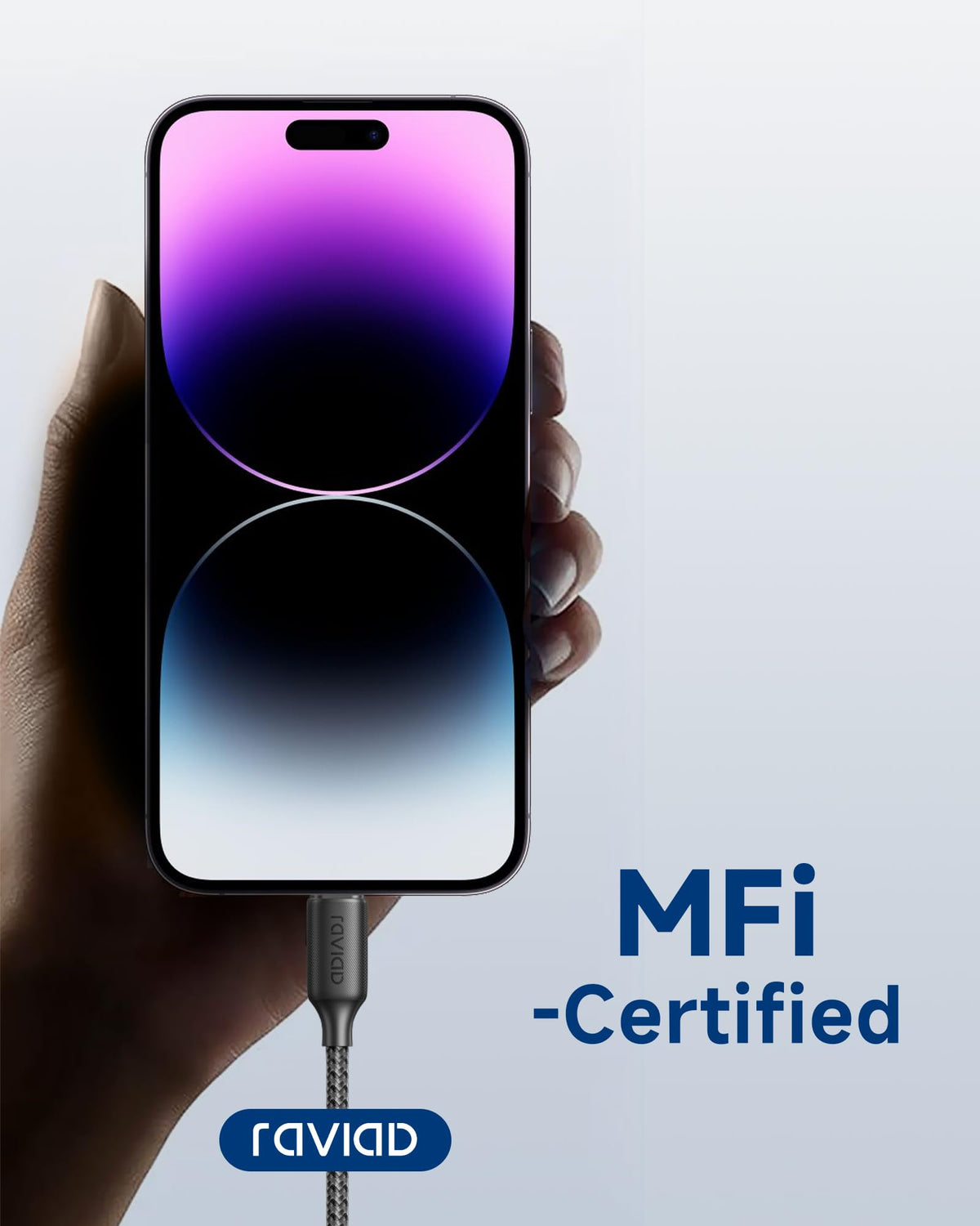 RAVIAD USB C to Lightning Cable 1M [MFi Certified]iPhone Fast Charger Cable
