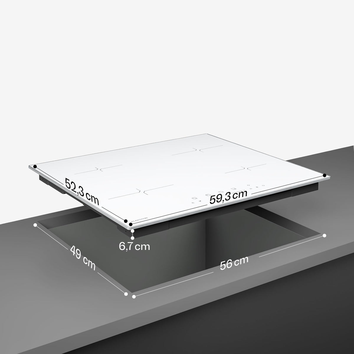 Klarstein Velaire Induction Hob 90 cm – 5 Zone Cooktop 7200W, Touch Slider, 9 Power Levels, 2 Flex Zones, Residual Heat Indicator