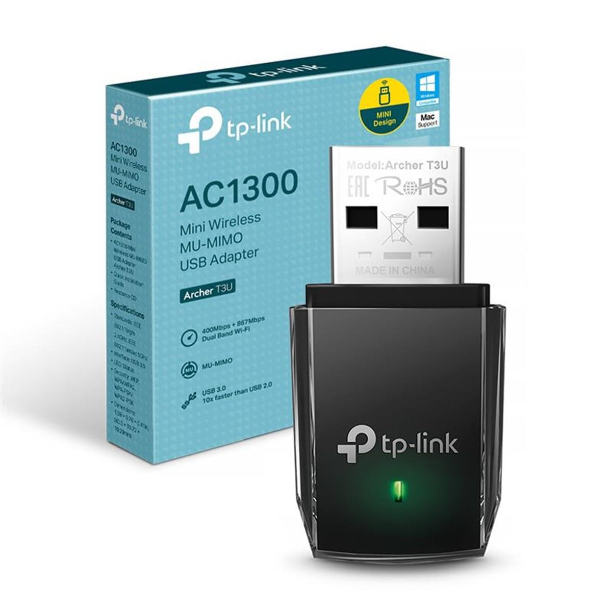 TP-Link Archer T3U Plus AC1300 WiFi Dongle, USB WiFi Adapter for PC