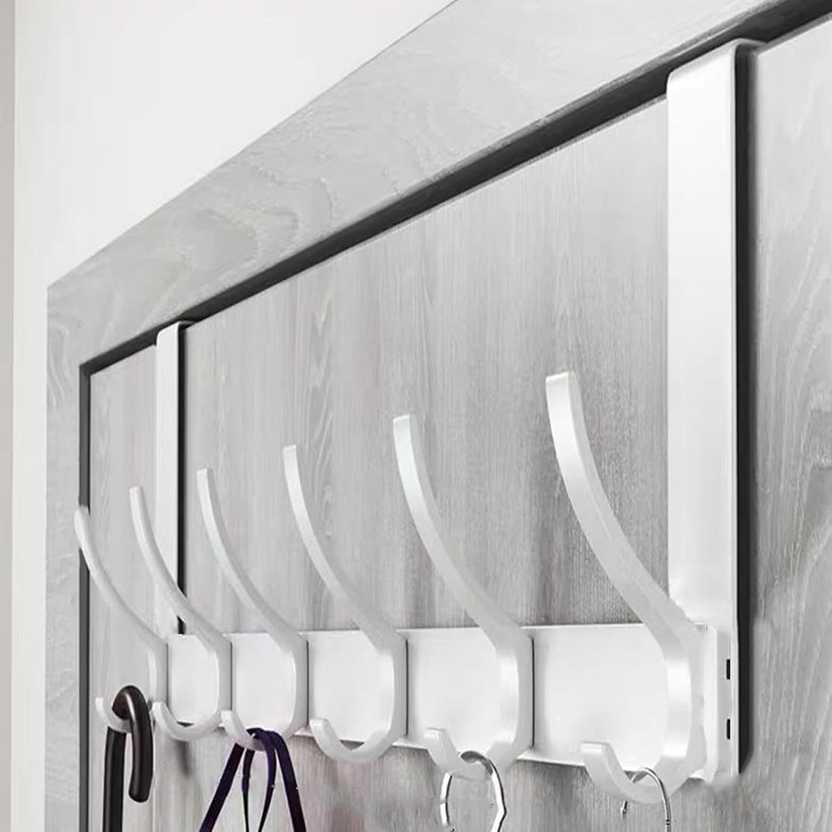 CASPLUS Over Door Hooks, Heavy Duty Over Door Hanger, 12 Door Hooks for Coats, Hats, Bags, Clothes, Towels, White
