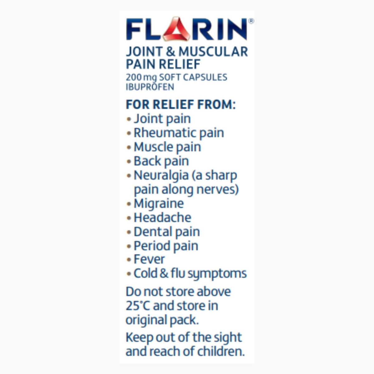 Flarin Joint & Muscular Pain Relief, 200mg Ibuprofen, 16 Soft Capsules