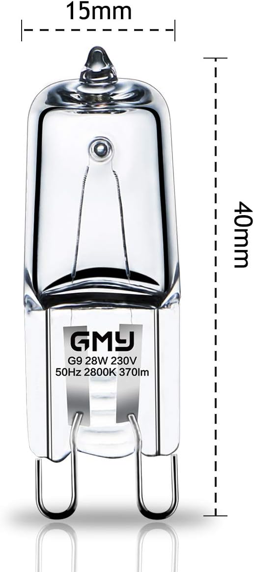 GMY G9 Halogen Bulbs 28W (29W) 230V 320Lm 2800K Warm White Dimmable Light Bulb for Ceiling Light 10 Pack