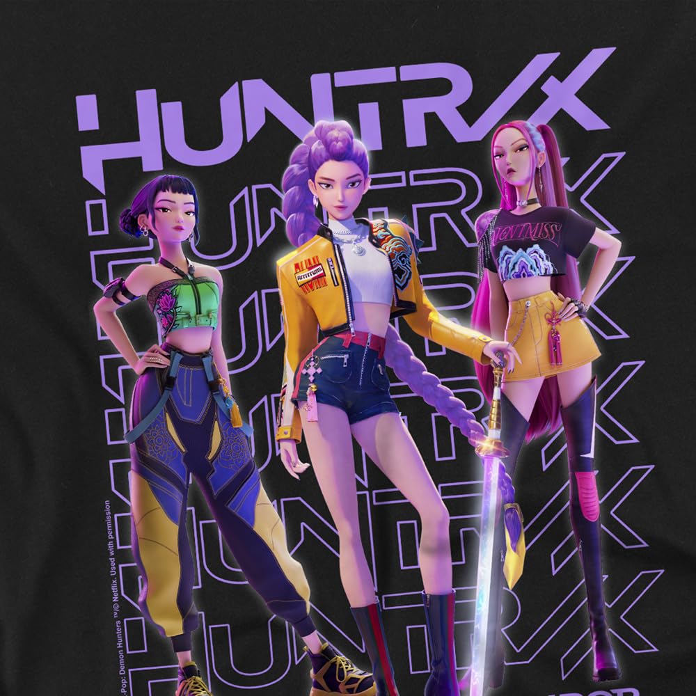 Kpop Demon Hunters Unisex Kids K-pop Demon Hunters - Huntrix Huntr/X Golden Trio Pose Kids T Shirt T-Shirt (Pack of 1)