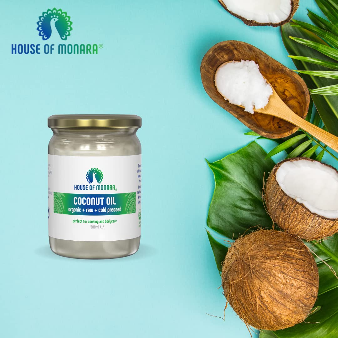 House of Monara Organic Extra Virgin Coconut Oil Pure, Raw and Cold Pressed 200 ml