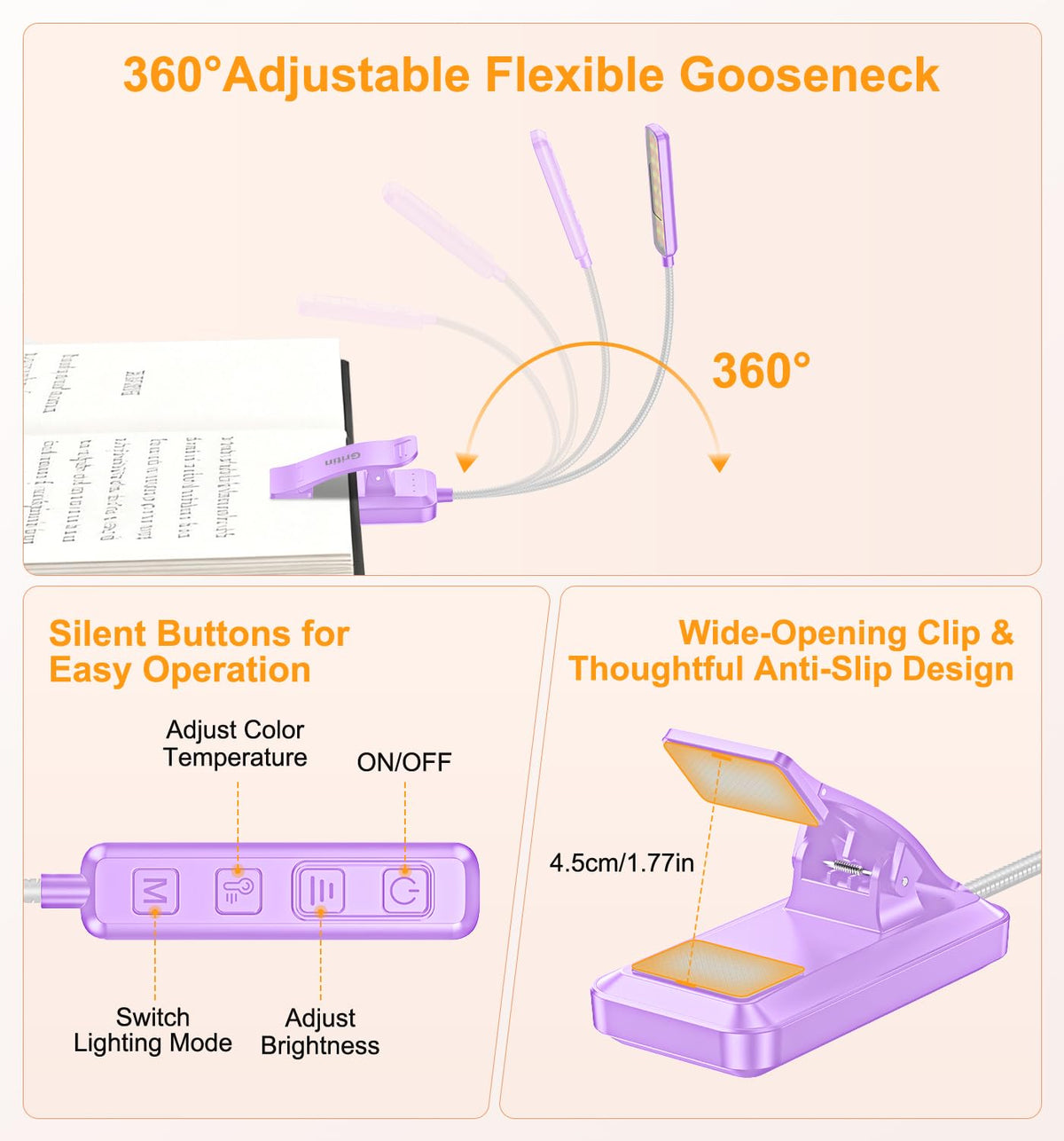 Gritin 2026 Gen 2 Book Light for Reading-30 Eye Caring Full Spectrum LED