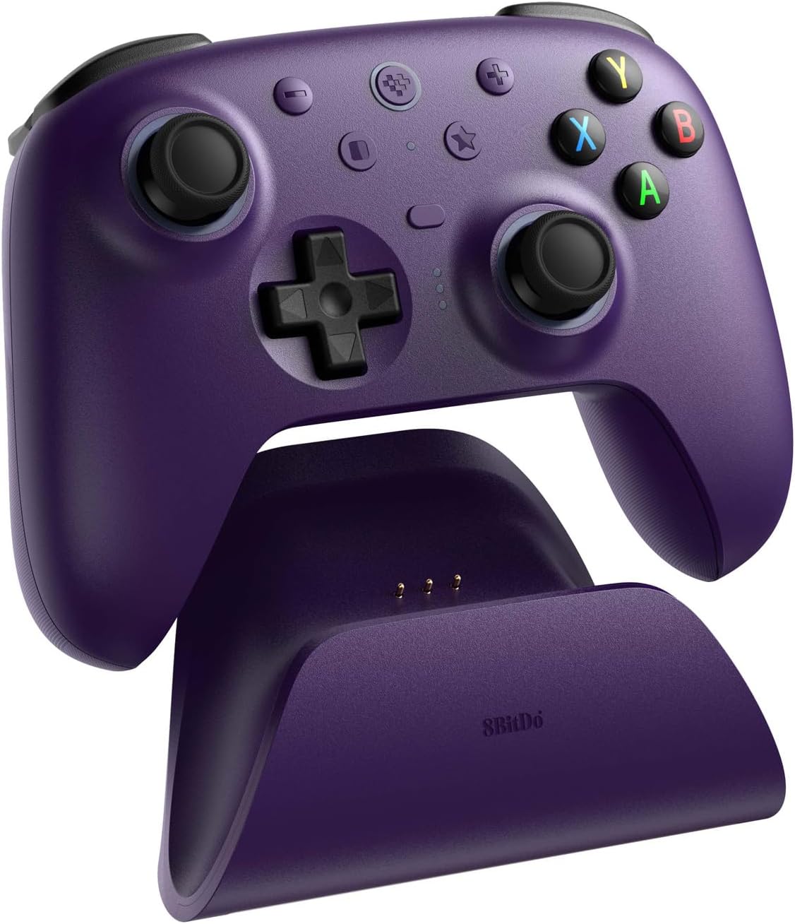 8Bitdo Ultimate 2 Wireless Controller for Windows & Android, Gaming Controller with TMR Joysticks, Switchable Hall Effect/Tactile Triggers, Motion Control, RGB Fire Ring, 8Speed Wireless Tech, Purple