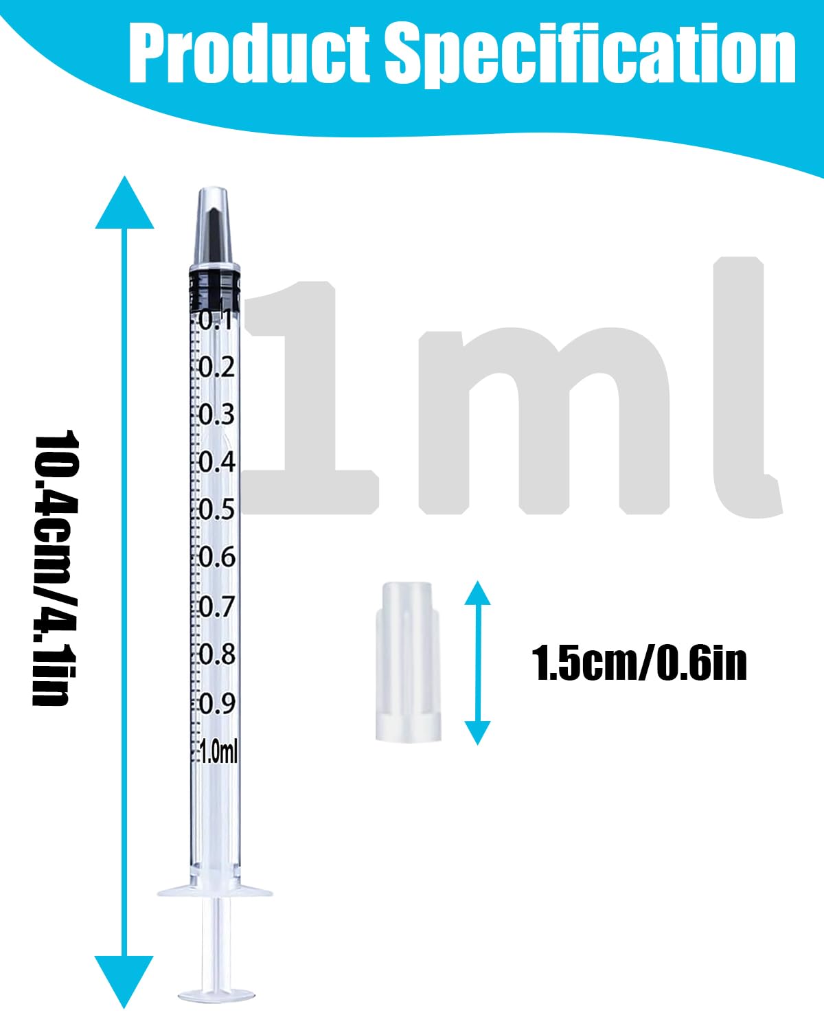 20pcs 1ml Colostrum Syringes with Caps, No Needle Colostrum Collection Kit