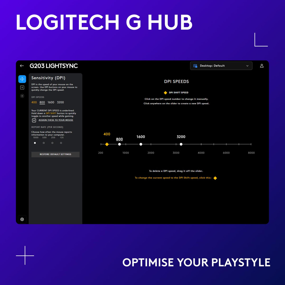 Logitech G203 LIGHTSYNC Gaming Mouse with Customizable RGB Lighting