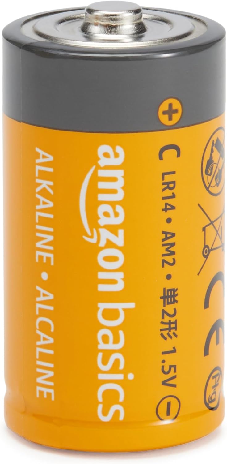 Amazon Basics 12-Pack C Cell All-Purpose Alkaline Batteries, 1.5 Volt, 5-Year Shelf Life