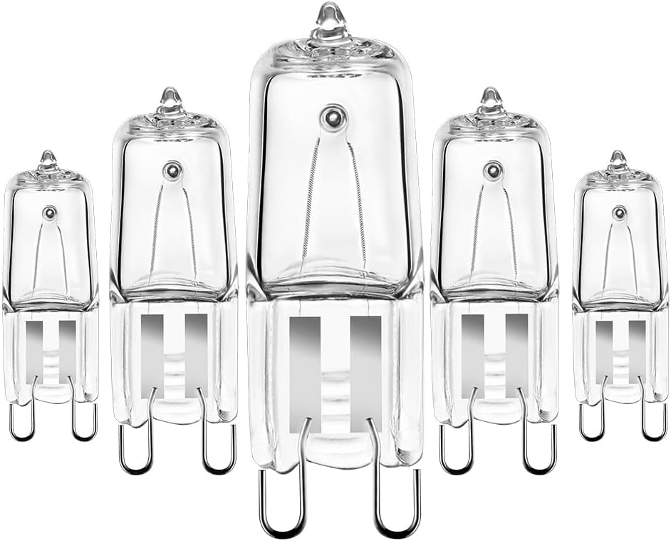 5Pack G9 Halogen Bulbs 230V 33W (34W) 2800K Warm White 450lm Clear G9 Capsule Bulb Dimmable