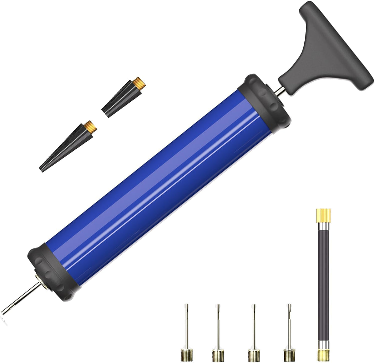 DDUO Portable Ball Pump,Air Pump Inflator Kit with Needle,Nozzle, Extension Hose Hand Pumps for Basketball Football Volleyball Water Polo Rugby Exercise Sports Ball Balloon swimming ring