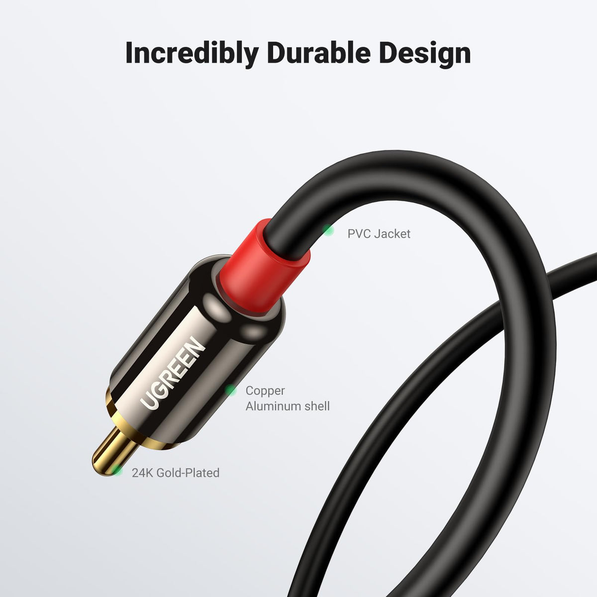 UGREEN RCA to 3.5mm Cable Stereo Phono to 3.5mm Mini Jack Audio Lead 1M