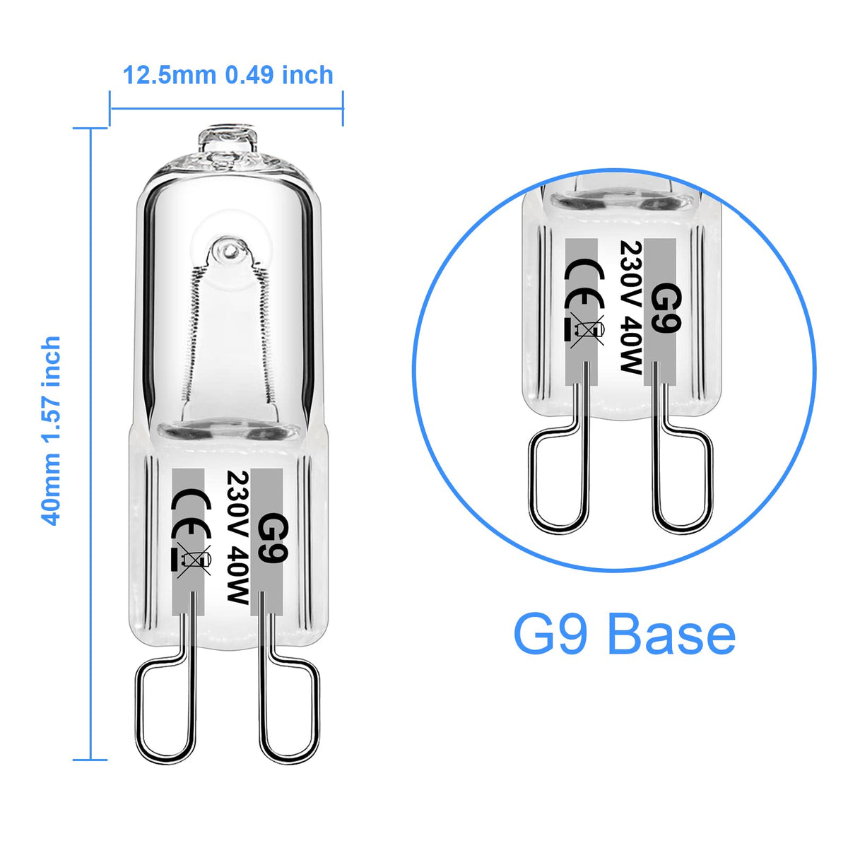 WeshLMPO G9 Halogen Bulbs 25W G9 Bulb Warm White 230V Dimmable for Oven 300 Degrees 12 Pcs