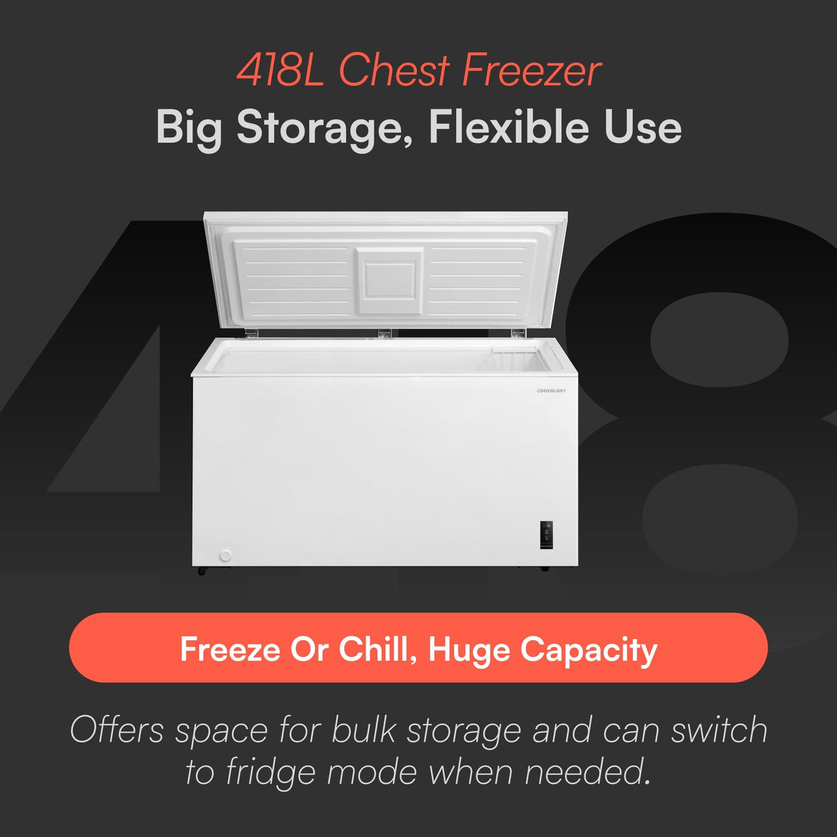 Cookology 99L Freestanding Chest Freezer - Adjustable Feet - White