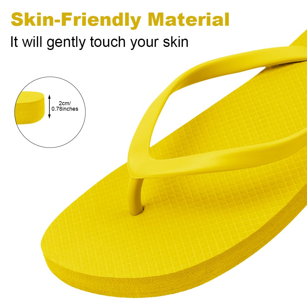 Aomig Unisex Flip Flops Ladies Girls Mens Flatform Beach Flip-Flop Slim Rubber Flip Flops Women's Yoga Mat Comfortable Beach Platform Sandals Slip-Resistant Flat Flip Flops