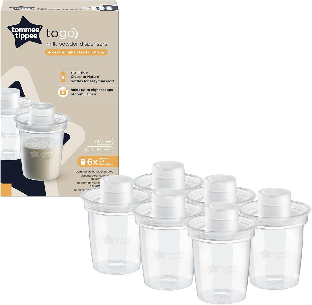 Tommee Tippee Milk Powder Dispensers Pack of 6