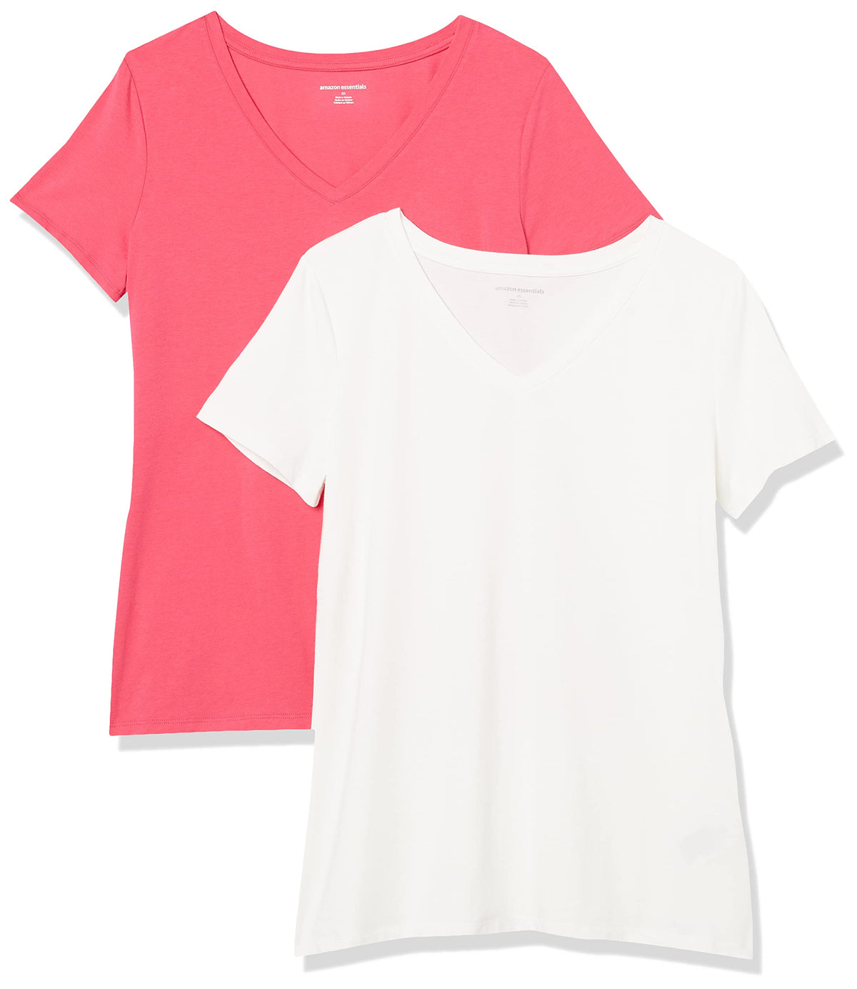 Amazon Essentials Women's Regular-Fit Short-Sleeve V-Neck T-Shirt, Multipacks