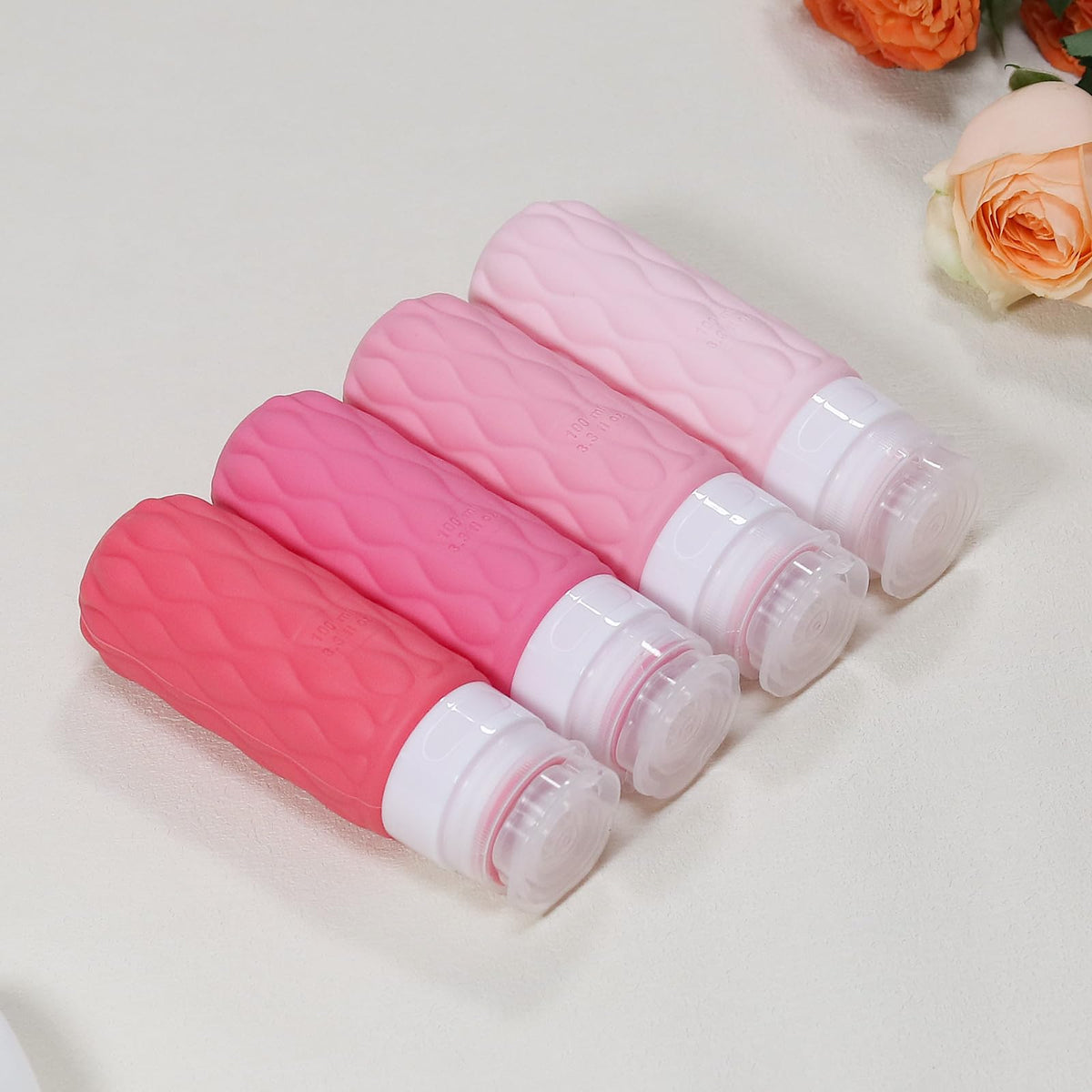 100ml Silicone Travel Bottles for Toiletries for Shampoo and Conditioner