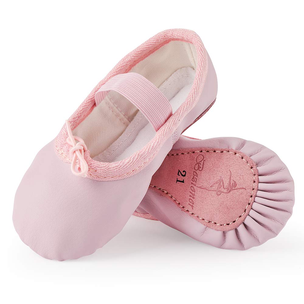 Bezioner Ballet Shoes Leather Ballet Flats Full Sole Dance Slippers for Girls Toddlers Women