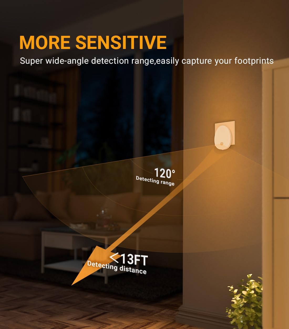 Lyridz Night Light Plug in Wall (2 Pack), LED Motion Sensor Lights Indoor