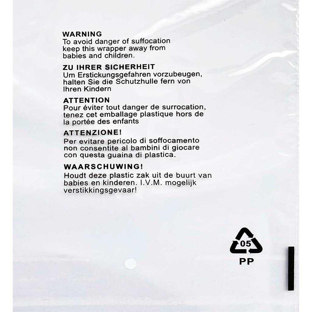 JeeJaan® 100 Pcs of Shirt Packaging Bags 12 x 16 in Clear Garment Bag 305 x 405 mm Polypropylene Bags