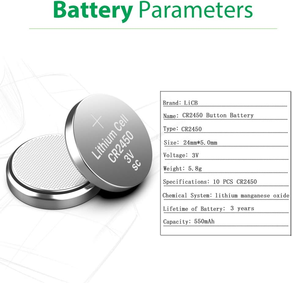 LiCB CR2450 3V Lithium Battery (10PCS)