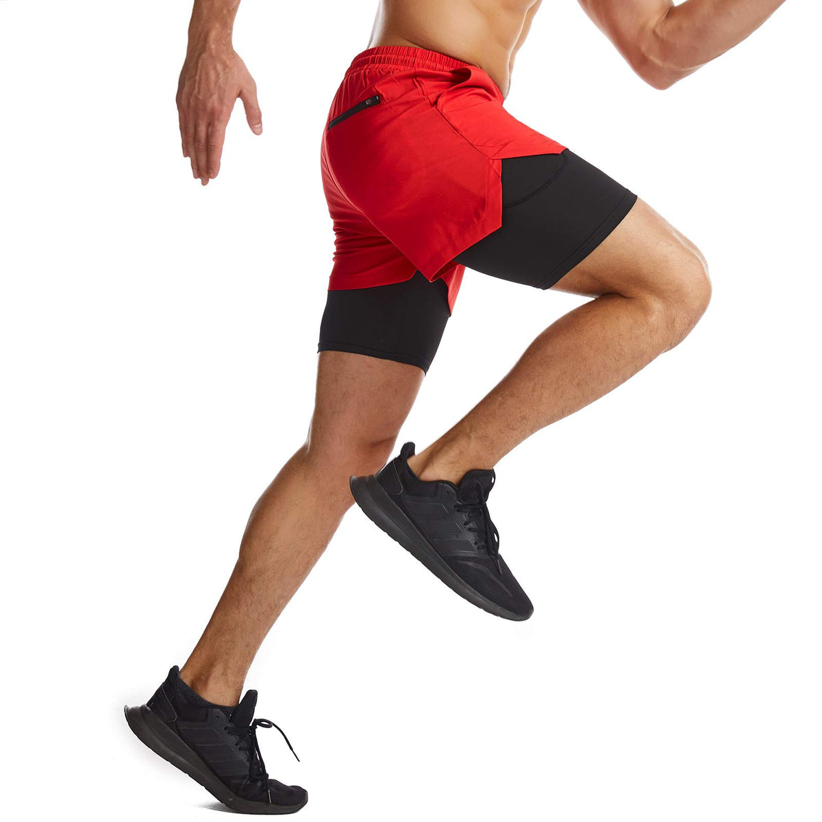 Mens Running Shorts Men's Gym Sports Short 2 in 1 with Phone Pocket Lightweight Quick Drying