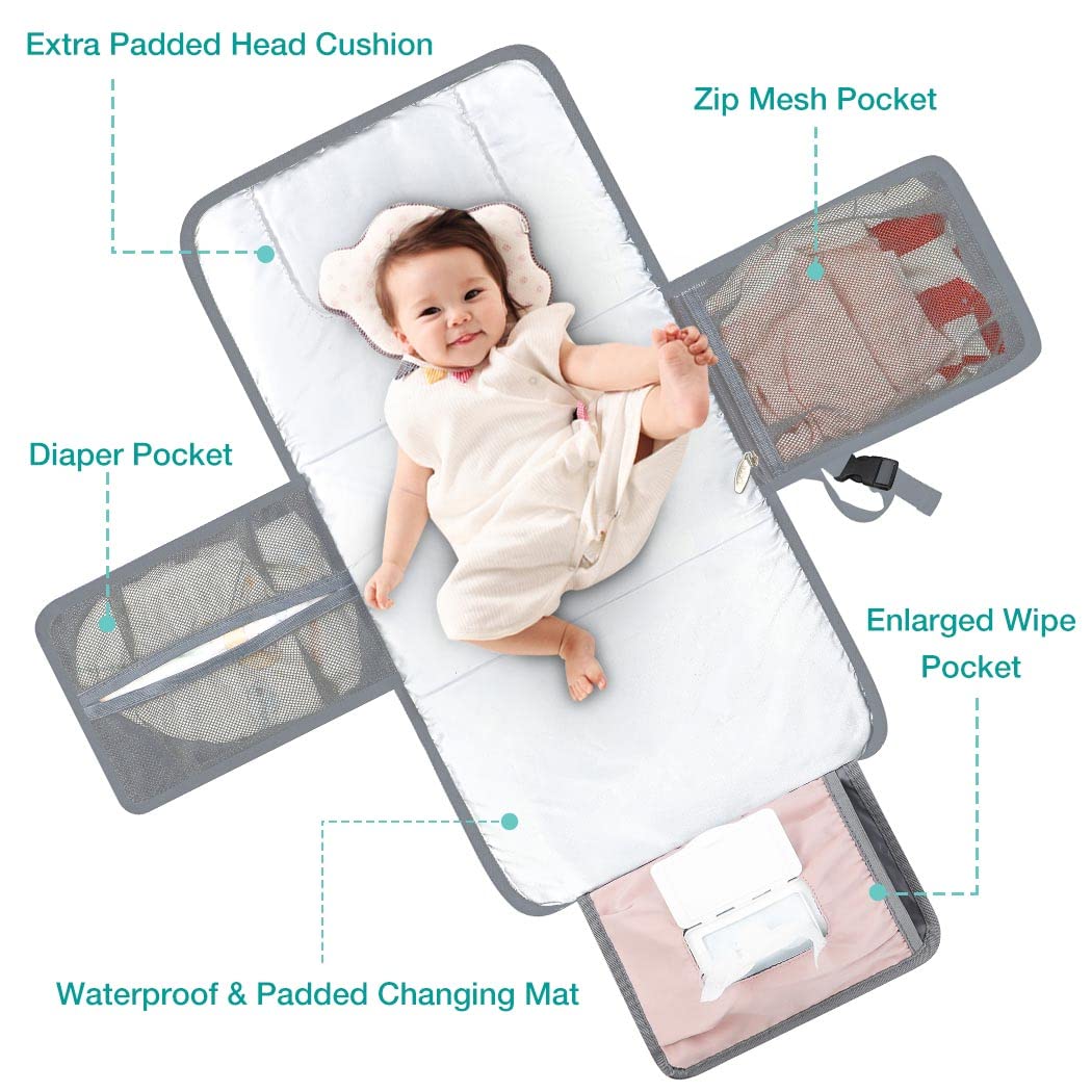 Lekebaby Portable Nappy Changing Mat Travel Baby Change Mat