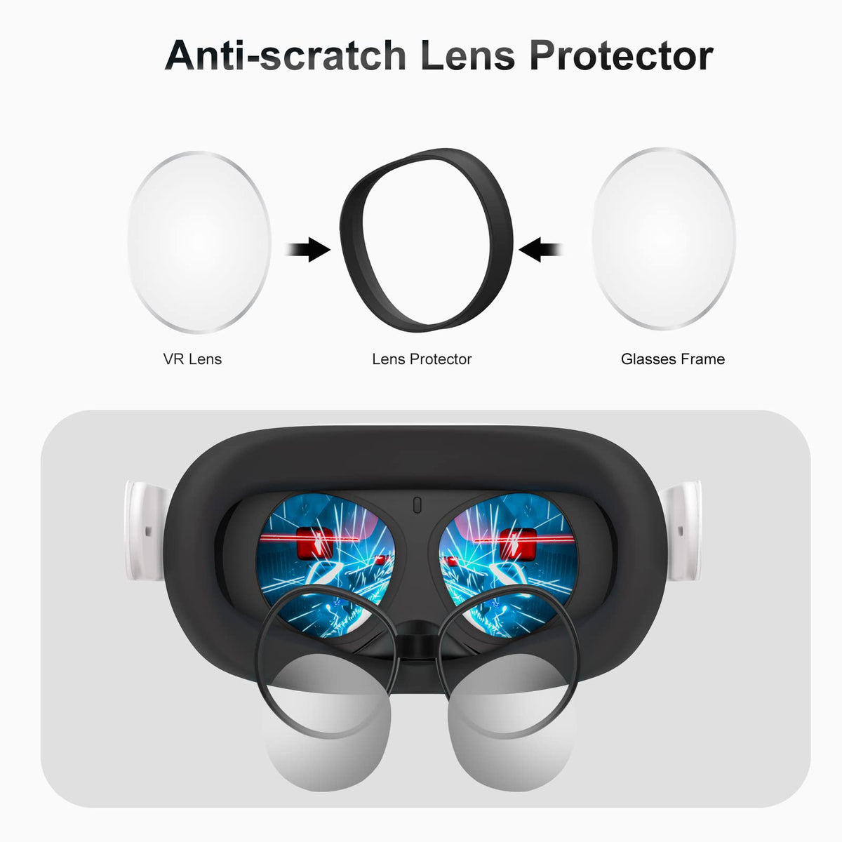 SUPERUS Facial Interface & Face Cover Pad for Oculus Quest 2, Sweat-Proof PU Foam Cushion - VR Accessories for Meta Quest 2
