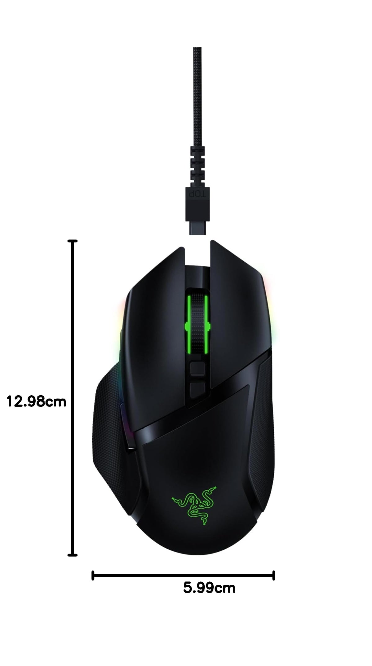 Razer Basilisk V3 - Wired Customisable Gaming Mouse (10+1 Programmable Buttons, HyperScroll Tilt Wheel, 11 Chroma RGB Lighting Zones, Optical Mouse Switches, Focus+ 26K DPI Optical Sensor) Black