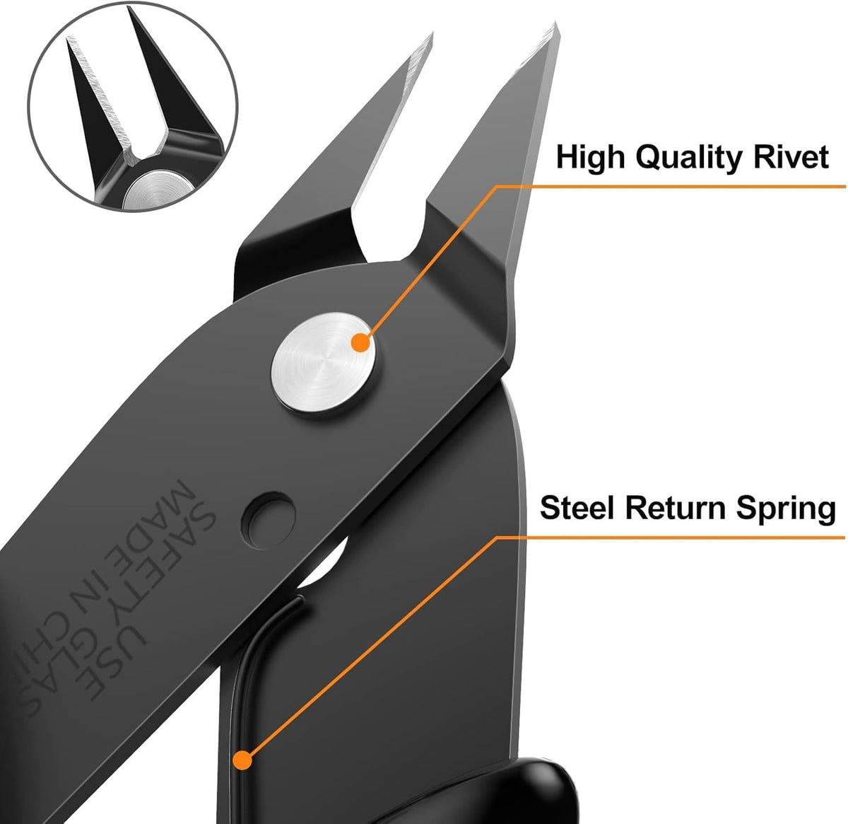 BOENFU Flush Cutter Small Wire Cutters Cable Tie Cutter 10 Pack 5 Inch Precision Wire Clippers Hobby Snips Side Cutting Pliers for Jewelry Making, Electronics, Black